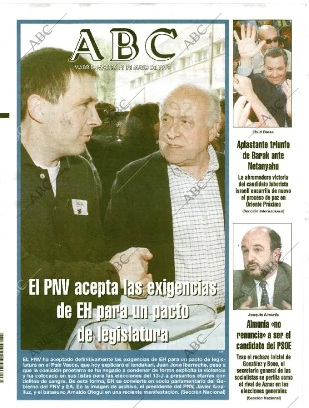 ABC MADRID 18-05-1999 página 1