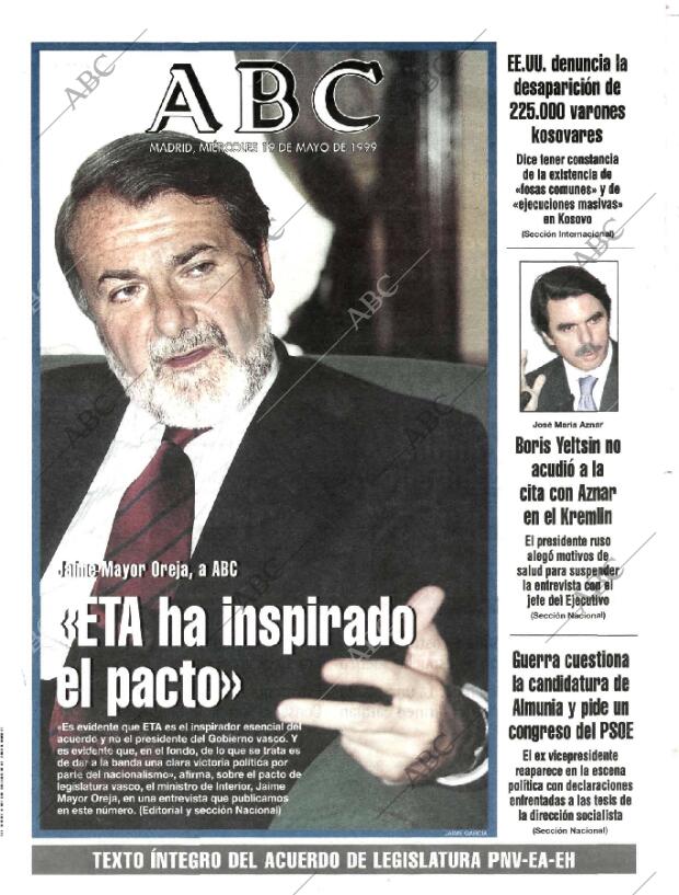 ABC MADRID 19-05-1999 página 1