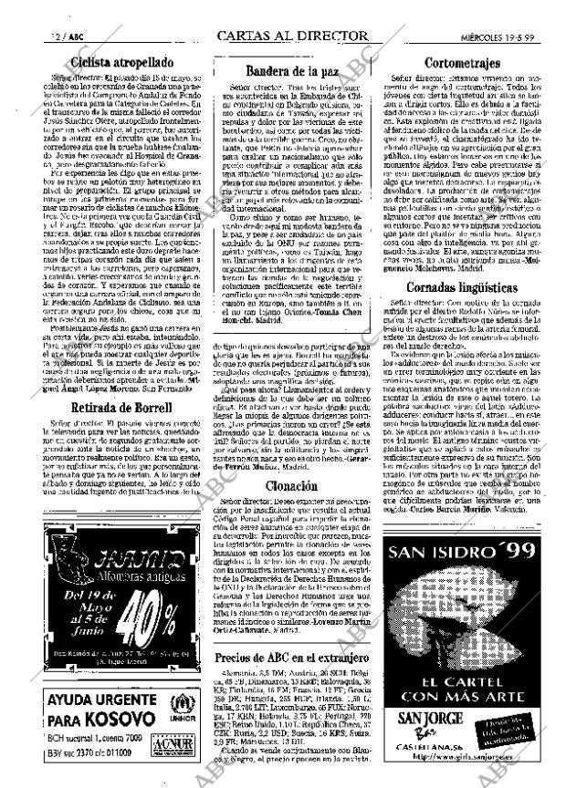 ABC MADRID 19-05-1999 página 12