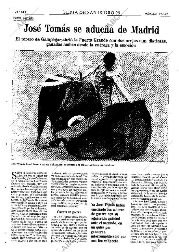 ABC MADRID 19-05-1999 página 74