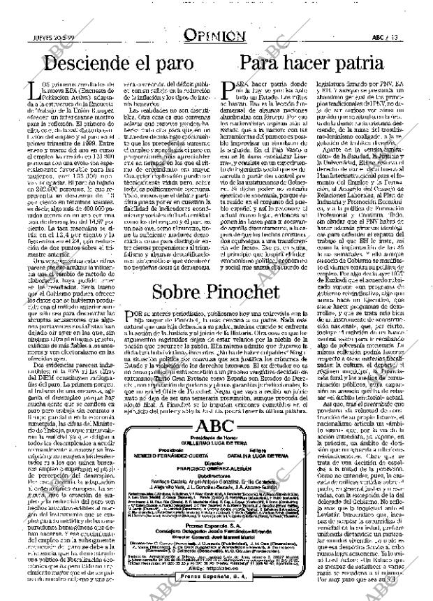 ABC MADRID 20-05-1999 página 13