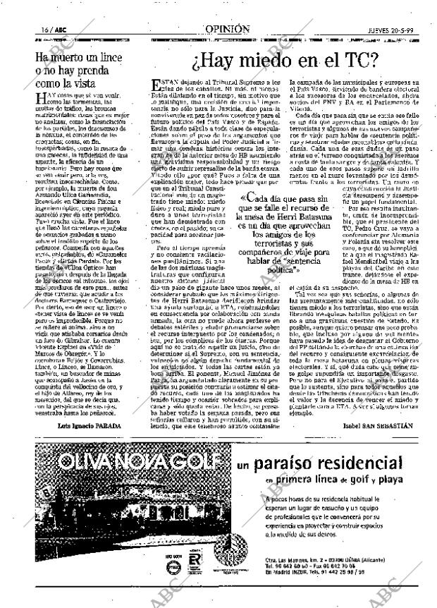 ABC MADRID 20-05-1999 página 16