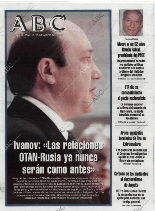 ABC MADRID 25-05-1999 página 1