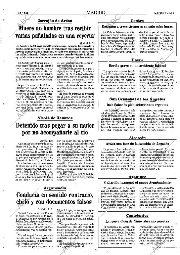 ABC MADRID 25-05-1999 página 74