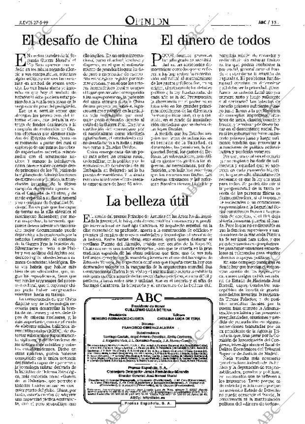 ABC MADRID 27-05-1999 página 15