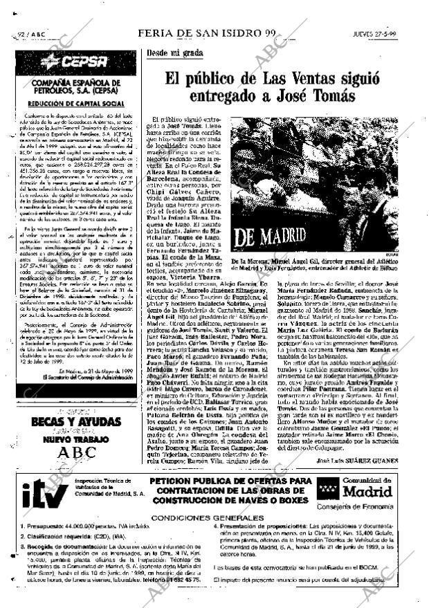 ABC MADRID 27-05-1999 página 92