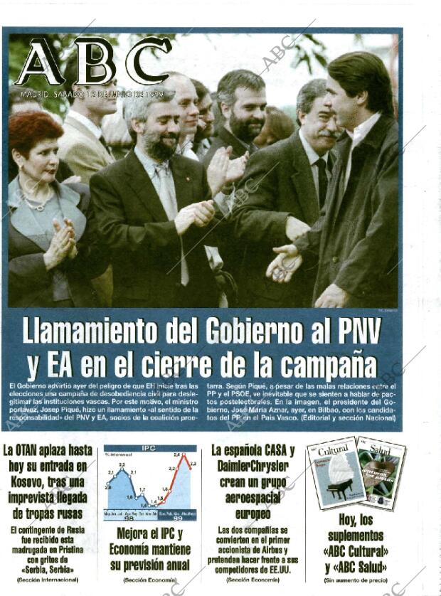 ABC MADRID 12-06-1999 página 1