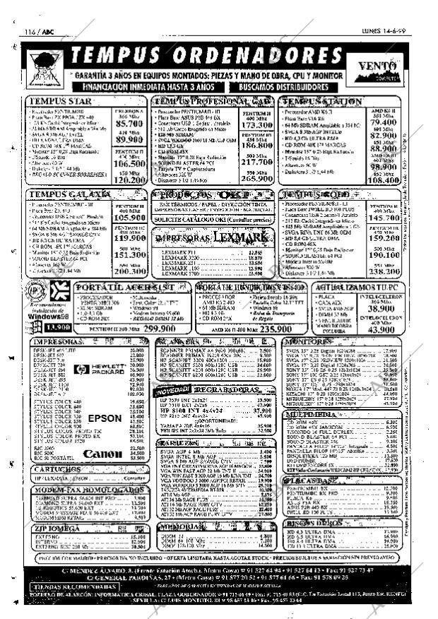 ABC MADRID 14-06-1999 página 116
