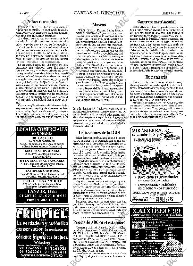 ABC MADRID 14-06-1999 página 14