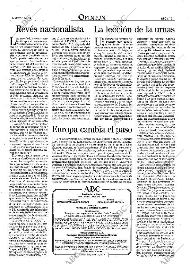 ABC MADRID 15-06-1999 página 15