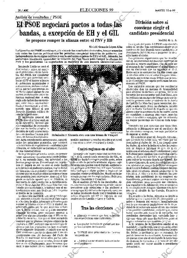 ABC MADRID 15-06-1999 página 20