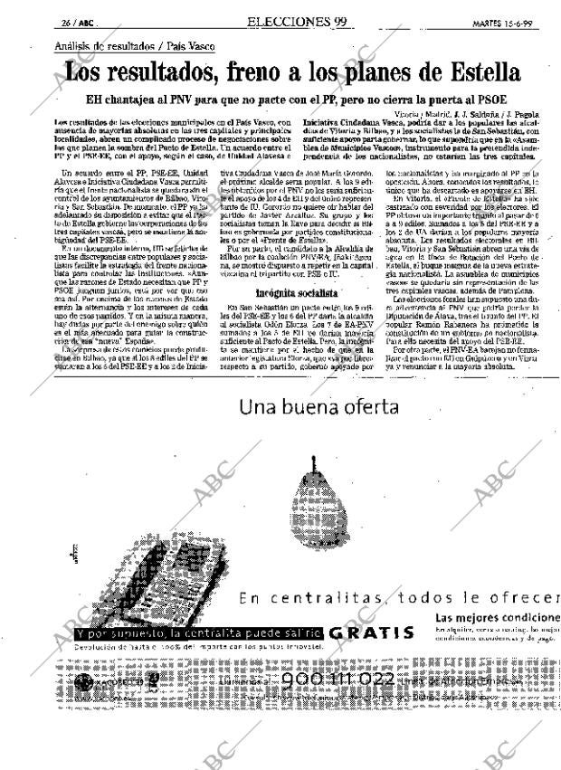 ABC MADRID 15-06-1999 página 26