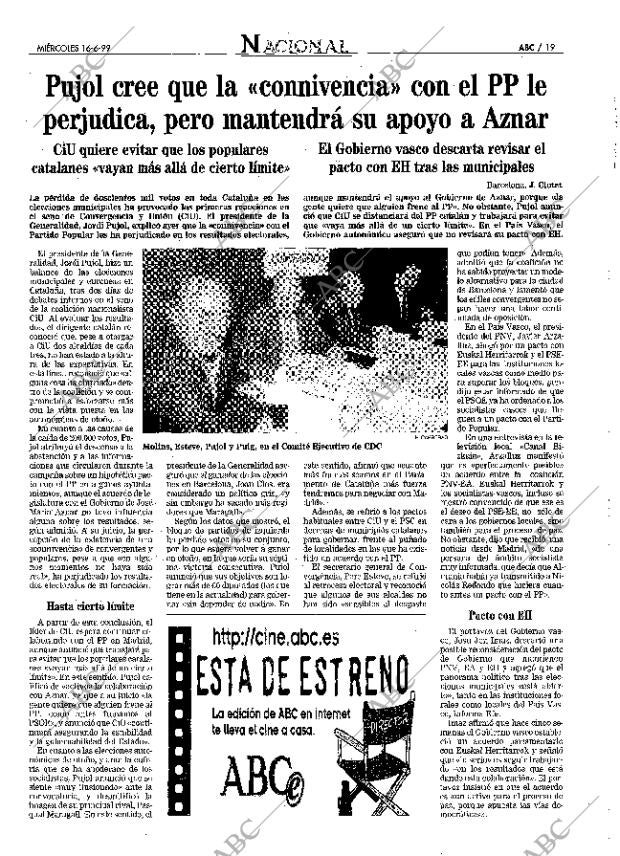 ABC MADRID 16-06-1999 página 19