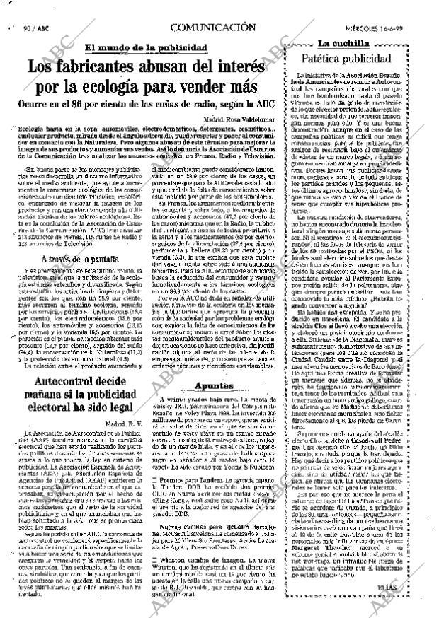 ABC MADRID 16-06-1999 página 90