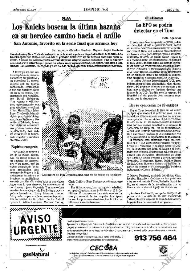 ABC MADRID 16-06-1999 página 95