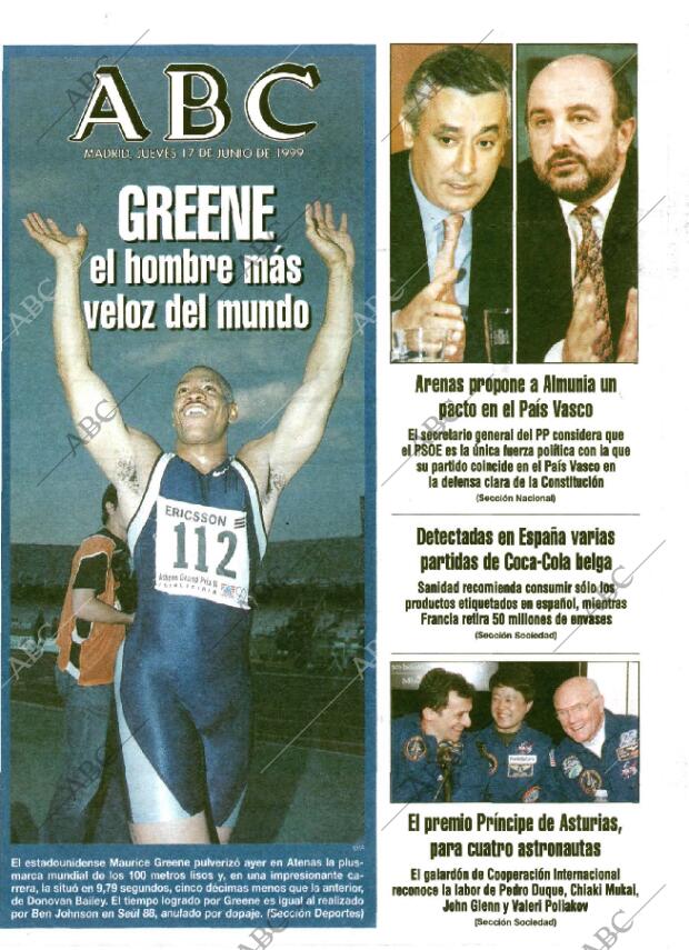 ABC MADRID 17-06-1999 página 1