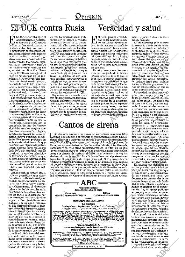 ABC MADRID 17-06-1999 página 13