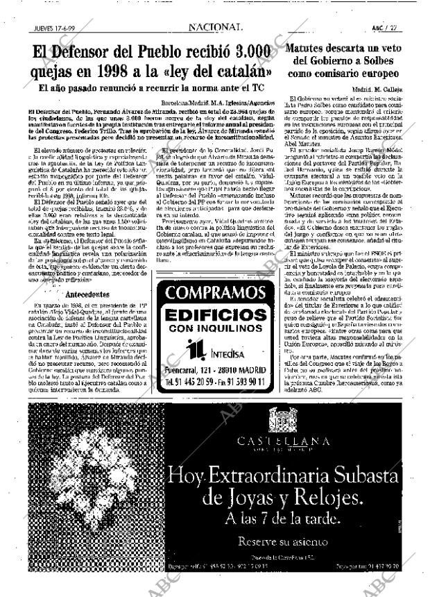 ABC MADRID 17-06-1999 página 27