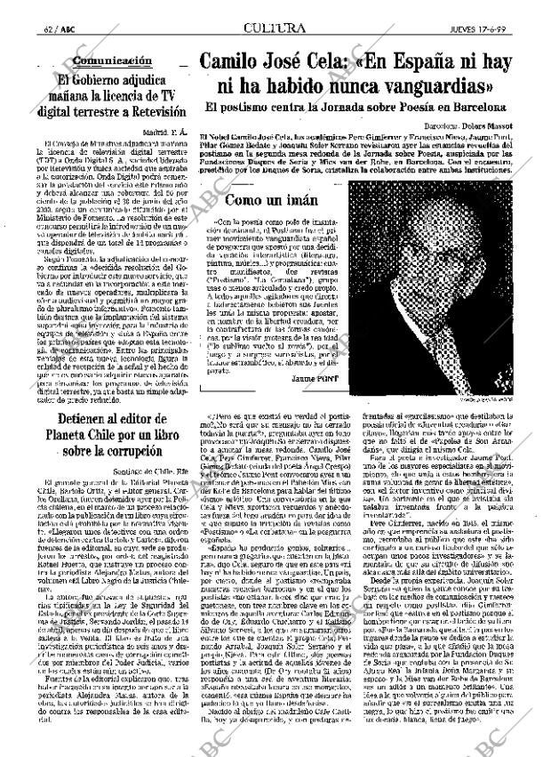 ABC MADRID 17-06-1999 página 62