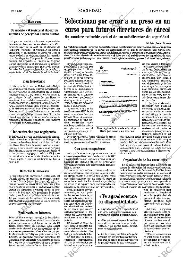 ABC MADRID 17-06-1999 página 70