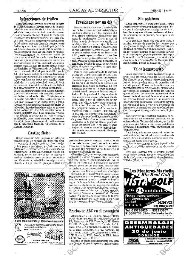 ABC MADRID 18-06-1999 página 12