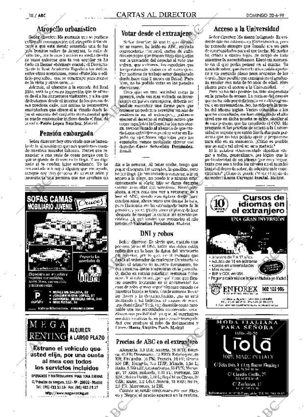 ABC MADRID 20-06-1999 página 18