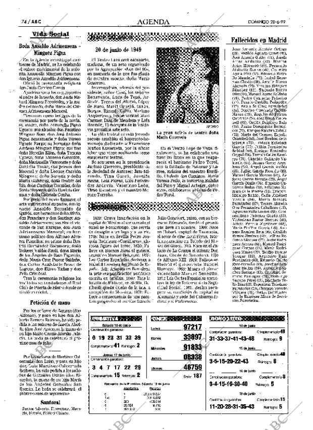 ABC MADRID 20-06-1999 página 74