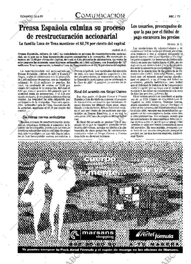 ABC MADRID 20-06-1999 página 75