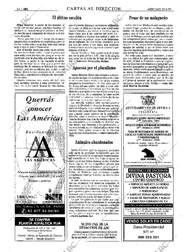 ABC SEVILLA 23-06-1999 página 14