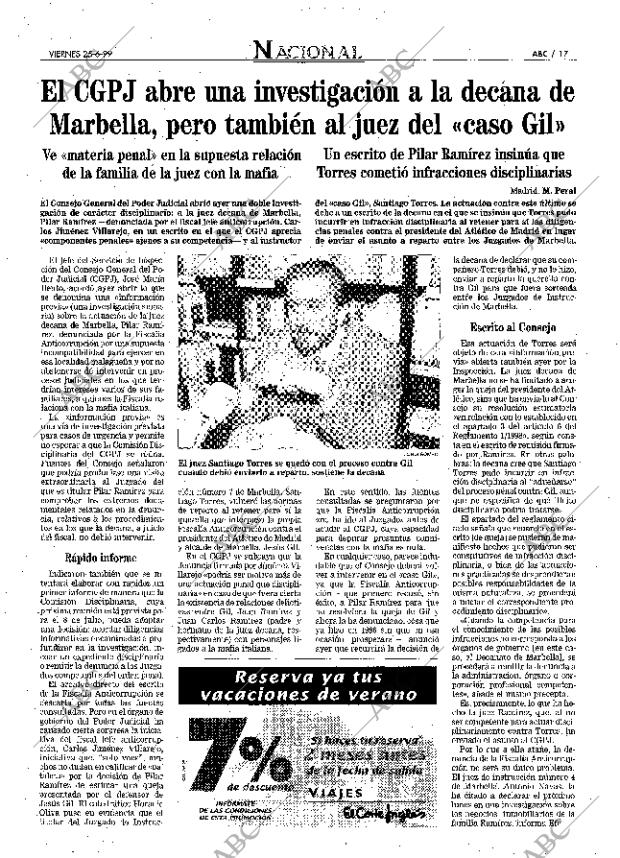 ABC MADRID 25-06-1999 página 17