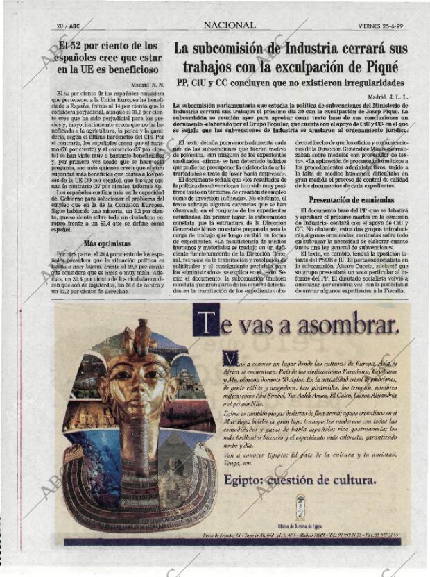 ABC MADRID 25-06-1999 página 20