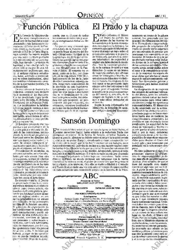 ABC MADRID 26-06-1999 página 13
