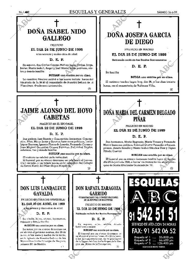 ABC MADRID 26-06-1999 página 96