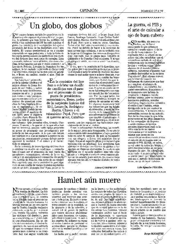 ABC MADRID 27-06-1999 página 20