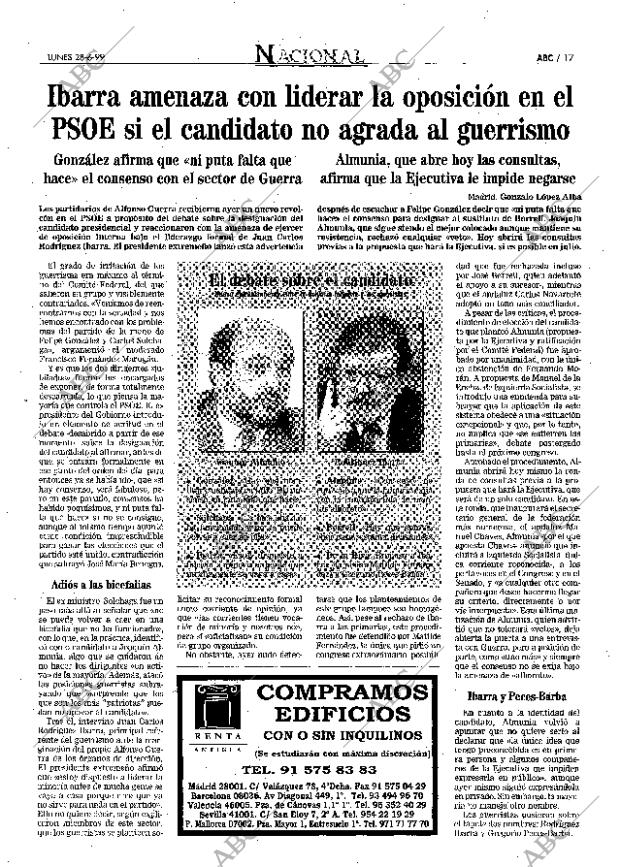 ABC MADRID 28-06-1999 página 17