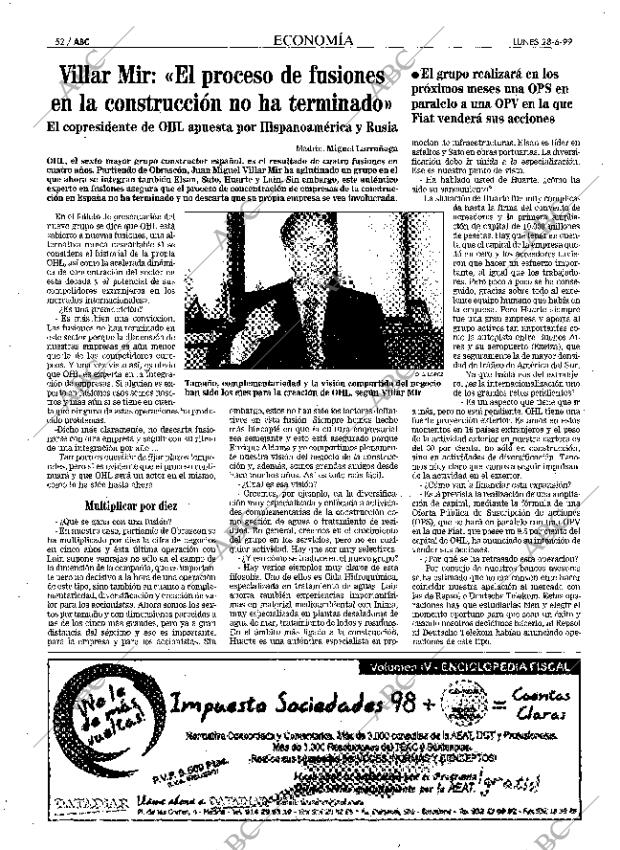 ABC MADRID 28-06-1999 página 52