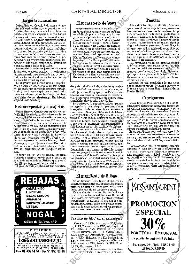 ABC MADRID 30-06-1999 página 12