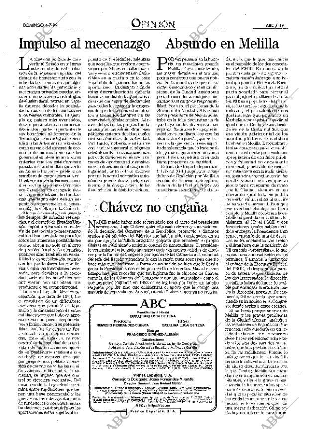 ABC MADRID 04-07-1999 página 19