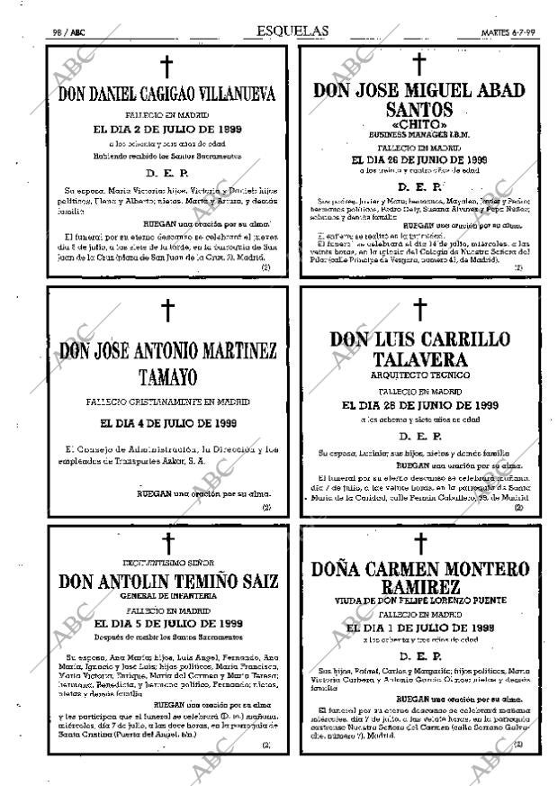 ABC MADRID 06-07-1999 página 98