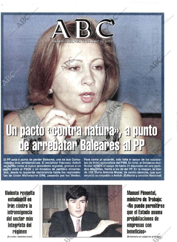 ABC MADRID 11-07-1999 página 1