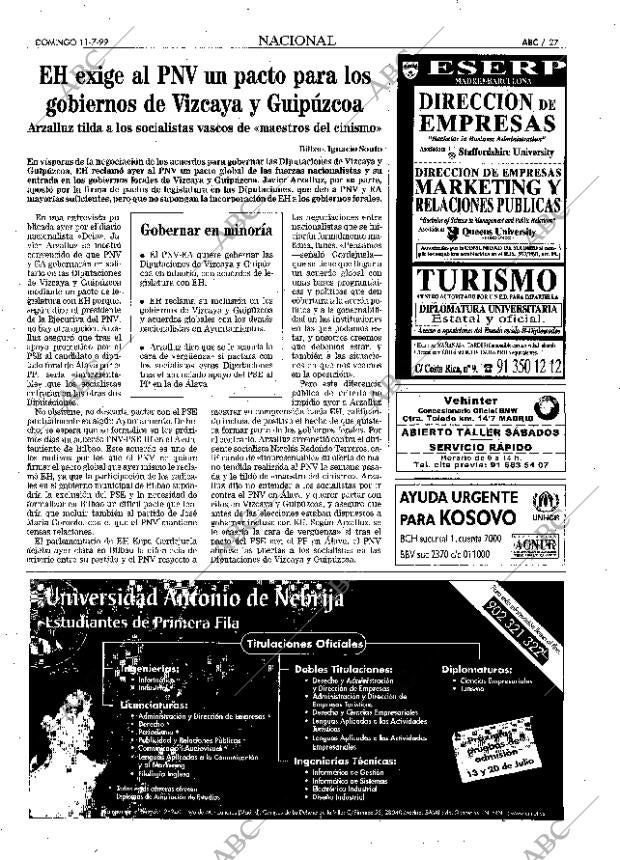 ABC MADRID 11-07-1999 página 27