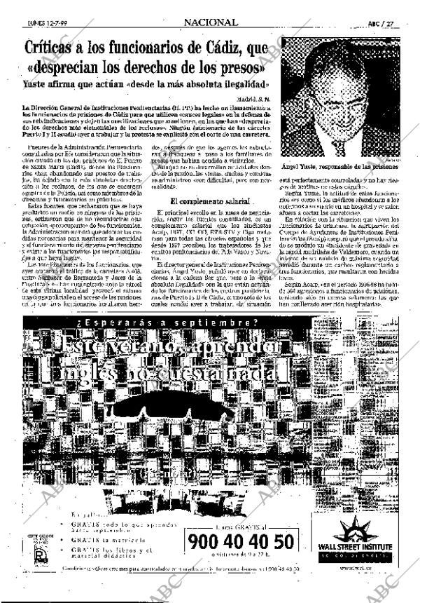 ABC MADRID 12-07-1999 página 27