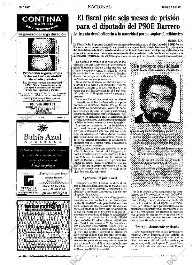 ABC MADRID 12-07-1999 página 28