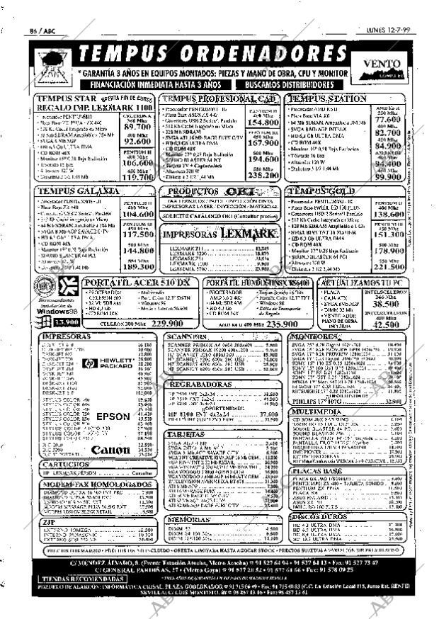 ABC MADRID 12-07-1999 página 86