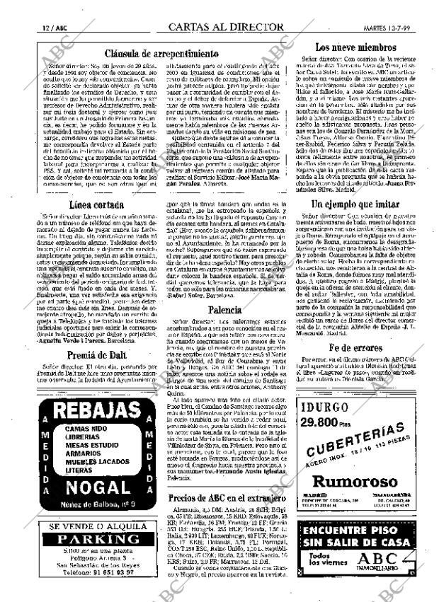 ABC MADRID 13-07-1999 página 12