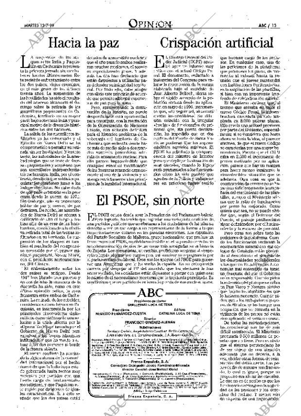 ABC MADRID 13-07-1999 página 13