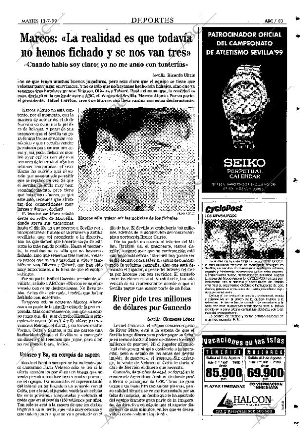 ABC SEVILLA 13-07-1999 página 83