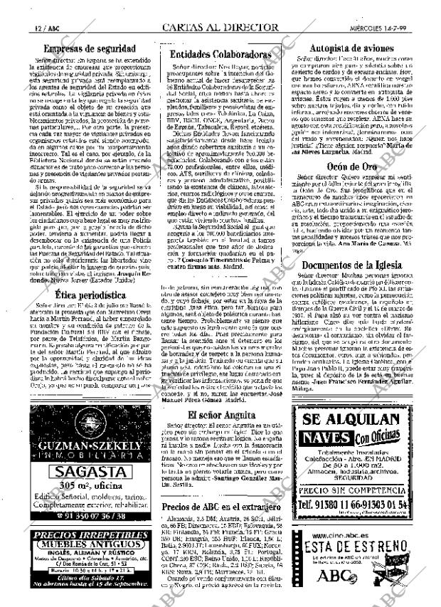 ABC MADRID 14-07-1999 página 12