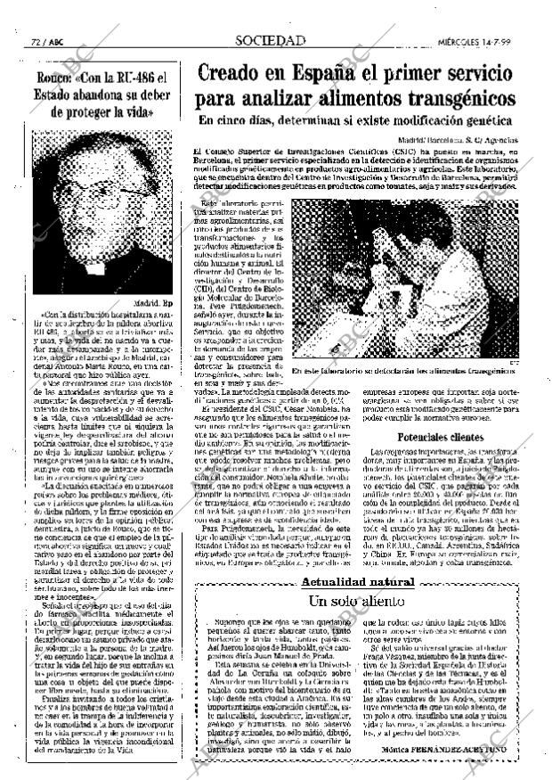 ABC MADRID 14-07-1999 página 72