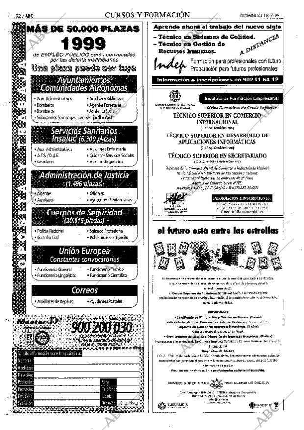 ABC MADRID 18-07-1999 página 92